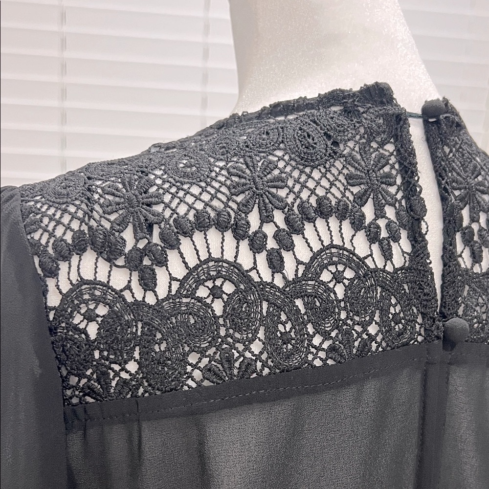 Double Zero Elegant Black Wrap Blouse - image 5